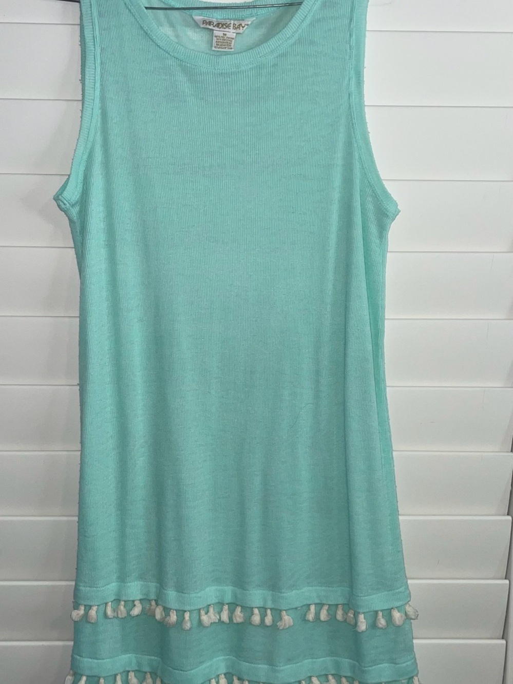 Paradise Bay Tassel Hem Tank Top in Turquoise medium